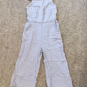 Old Navy Light Purple & White Striped Jumpsuit